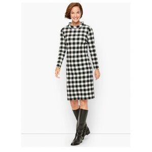 Talbots Buffalo Plaid Long Sleeve Shift Dress Size: S Length: 37.5”